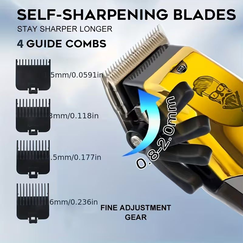 WEEME Golden 3pcs 2pcs 1pc Men's Hair Clipper Set, USB Rechargeable Hair Clippers