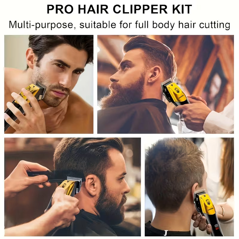 WEEME Golden 3pcs 2pcs 1pc Men's Hair Clipper Set, USB Rechargeable Hair Clippers
